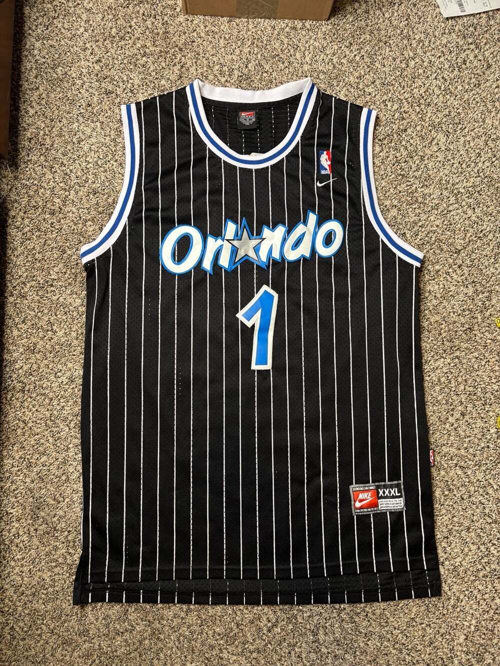 Orlando Magic Penny Hardaway Pinstripe Black Jersey